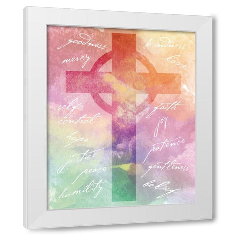 Watercolor Cross Words 2 White Modern Wood Framed Art Print by Hogan, Melody