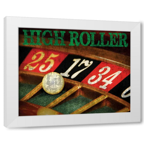 High Roller Casino Grunge 1 White Modern Wood Framed Art Print by Hogan, Melody