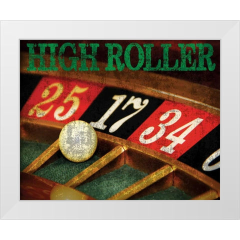High Roller Casino Grunge 1 White Modern Wood Framed Art Print by Hogan, Melody