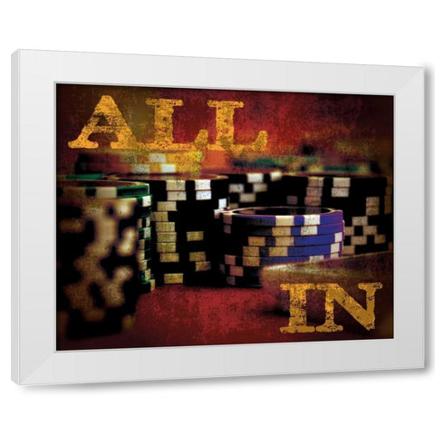 All In Casino Grunge 4 White Modern Wood Framed Art Print by Hogan, Melody