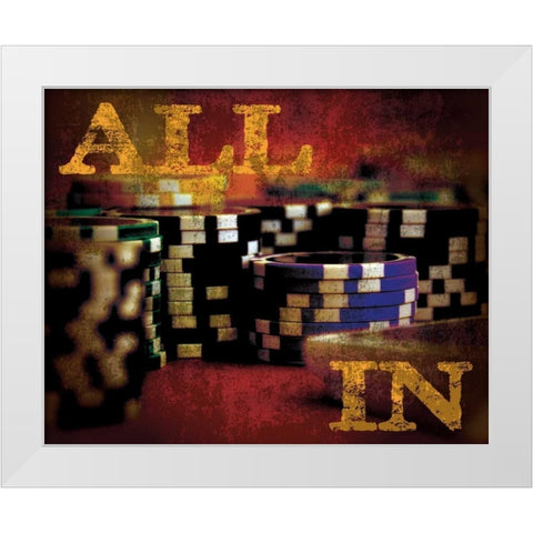 All In Casino Grunge 4 White Modern Wood Framed Art Print by Hogan, Melody