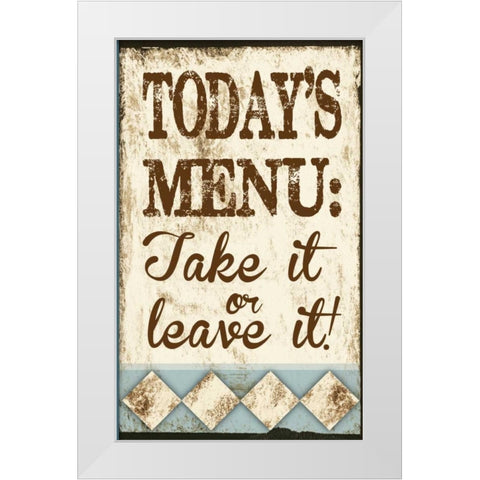 Take It or Leave It White Modern Wood Framed Art Print by Hogan, Melody