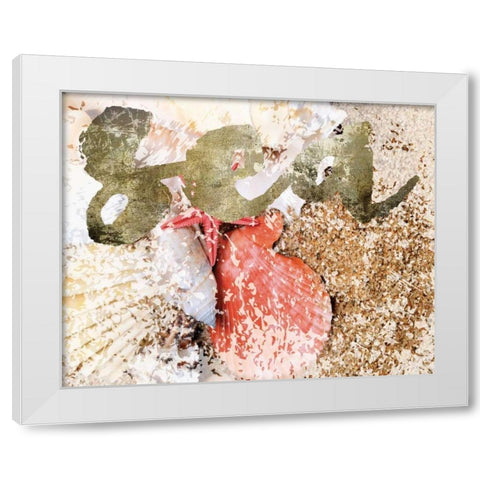 Coral Scallop White Modern Wood Framed Art Print by Hogan, Melody