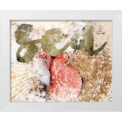 Coral Scallop White Modern Wood Framed Art Print by Hogan, Melody