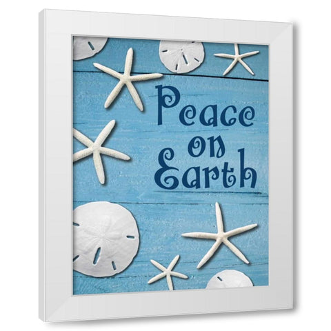 Coastal Christmas Sand Dollars 1 White Modern Wood Framed Art Print by Hogan, Melody