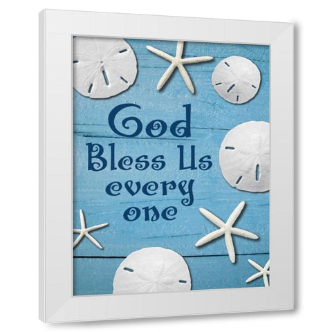 Coastal Christmas Sand Dollars 2 White Modern Wood Framed Art Print by Hogan, Melody