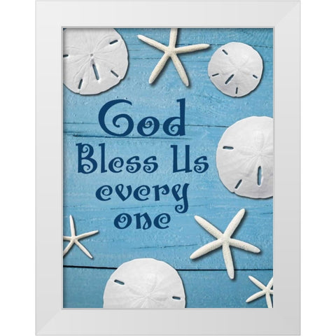 Coastal Christmas Sand Dollars 2 White Modern Wood Framed Art Print by Hogan, Melody