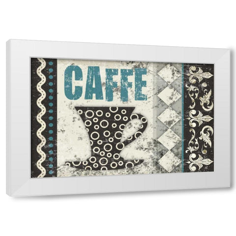 Caffe Fabuloso White Modern Wood Framed Art Print by Hogan, Melody