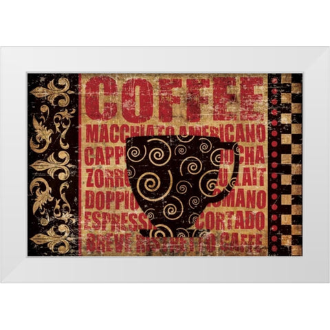 Caffeinated Expressions 3 White Modern Wood Framed Art Print by Hogan, Melody