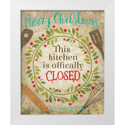 Christmas Kitchen 4 White Modern Wood Framed Art Print by Hogan, Melody