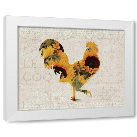 Flower Farm Roster White Modern Wood Framed Art Print by Hogan, Melody