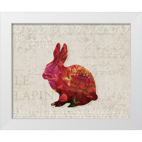 Flower Farm Rabbit White Modern Wood Framed Art Print by Hogan, Melody