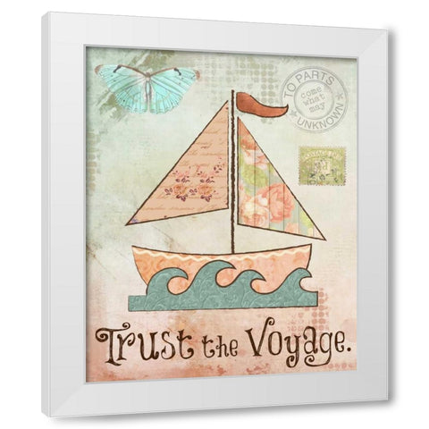 Vintage Sea 1 White Modern Wood Framed Art Print by Hogan, Melody