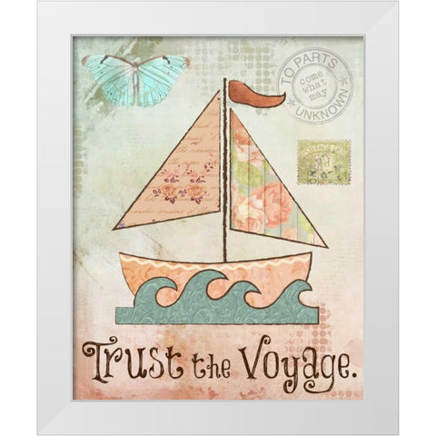 Vintage Sea 1 White Modern Wood Framed Art Print by Hogan, Melody