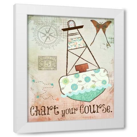 Vintage Sea 2 White Modern Wood Framed Art Print by Hogan, Melody