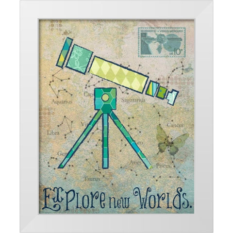Vintage Space 3 White Modern Wood Framed Art Print by Hogan, Melody