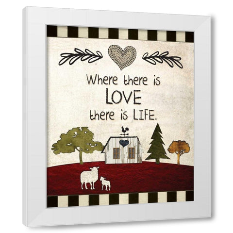 Primitive Countryside 2 White Modern Wood Framed Art Print by Hogan, Melody