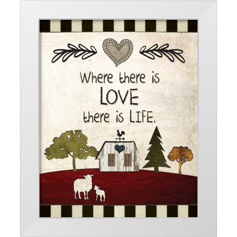 Primitive Countryside 2 White Modern Wood Framed Art Print by Hogan, Melody