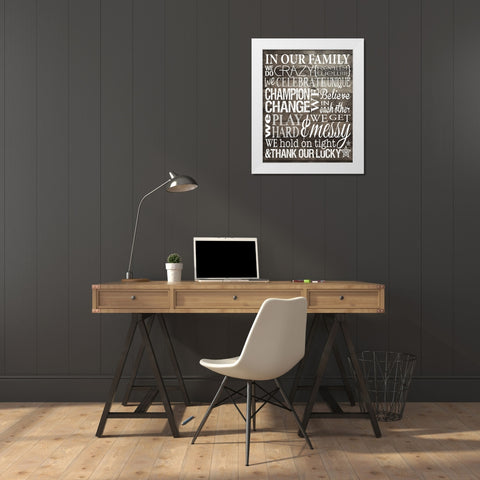 In Our Family 2 White Modern Wood Framed Art Print by Hogan, Melody