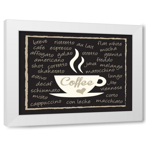 Mocha Coffee Cup White Modern Wood Framed Art Print by Hogan, Melody