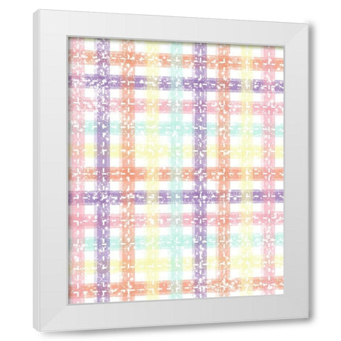 Unique Plaid White Modern Wood Framed Art Print by Hogan, Melody