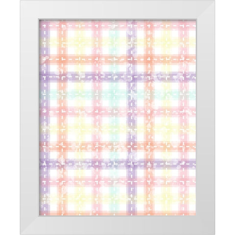 Whimsical Plaid White Modern Wood Framed Art Print by Hogan, Melody