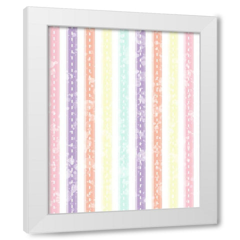 Whimsical Stripe White Modern Wood Framed Art Print by Hogan, Melody