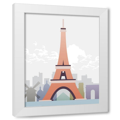 Deco World Landmarks 2 White Modern Wood Framed Art Print by Hogan, Melody