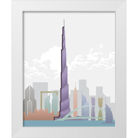 Deco World Landmarks 4 White Modern Wood Framed Art Print by Hogan, Melody
