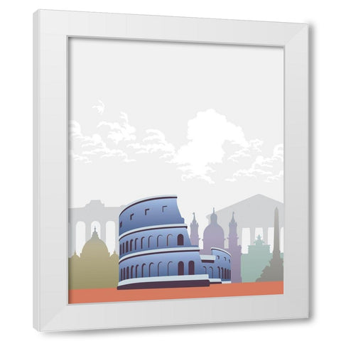 Deco World Landmarks 5 White Modern Wood Framed Art Print by Hogan, Melody