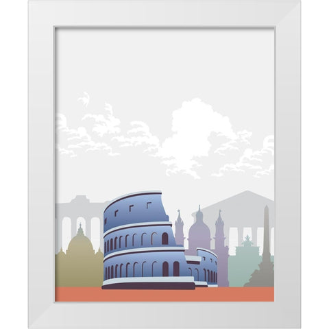 Deco World Landmarks 5 White Modern Wood Framed Art Print by Hogan, Melody