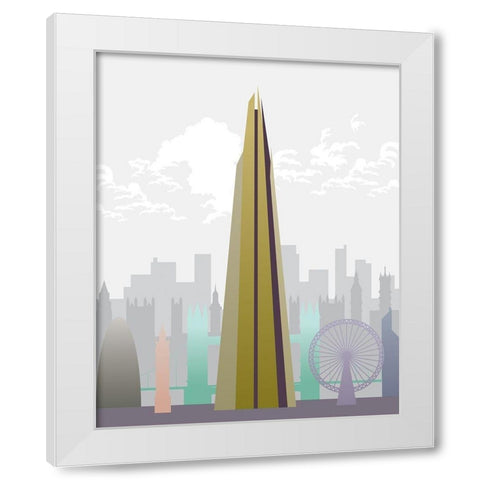 Deco World Landmarks 6 White Modern Wood Framed Art Print by Hogan, Melody
