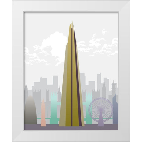 Deco World Landmarks 6 White Modern Wood Framed Art Print by Hogan, Melody