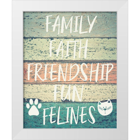 Fun Felines White Modern Wood Framed Art Print by Hogan, Melody