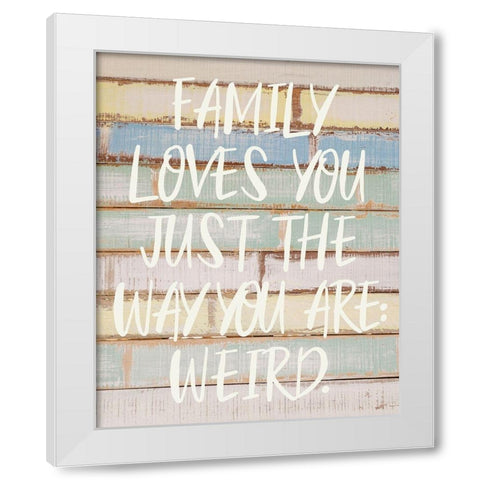 Funny Family 1 White Modern Wood Framed Art Print by Hogan, Melody