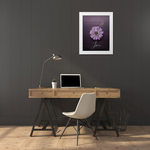 Gilded Daisy White Modern Wood Framed Art Print by Hogan, Melody