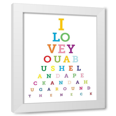 Colorful Eye Chart 1 White Modern Wood Framed Art Print by Hogan, Melody