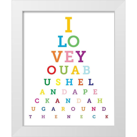 Colorful Eye Chart 1 White Modern Wood Framed Art Print by Hogan, Melody