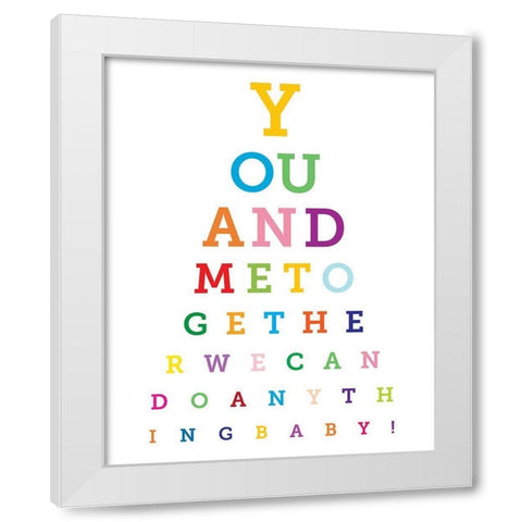 Colorful Eye Chart 2 White Modern Wood Framed Art Print by Hogan, Melody