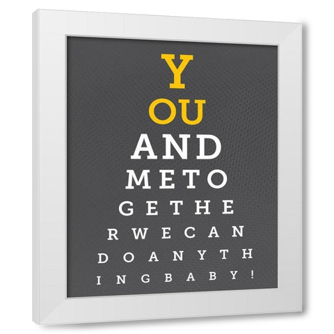 Colorful Eye Chart 6 White Modern Wood Framed Art Print by Hogan, Melody