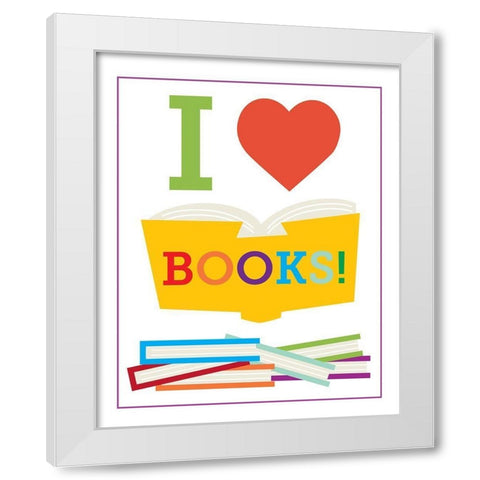Read Books 2 White Modern Wood Framed Art Print by Hogan, Melody