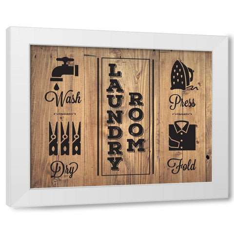 Laundry Natural 4 White Modern Wood Framed Art Print by Hogan, Melody