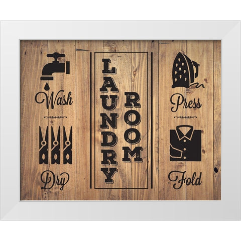 Laundry Natural 4 White Modern Wood Framed Art Print by Hogan, Melody