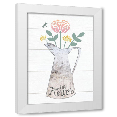 Pitcher Botanicals Pastel 1 White Modern Wood Framed Art Print by Hogan, Melody