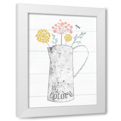 Pitcher Botanicals Pastel 4 White Modern Wood Framed Art Print by Hogan, Melody