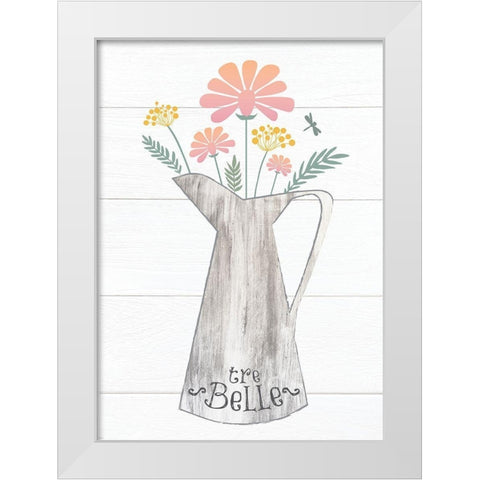 Pitcher Botanicals Pastel 5 White Modern Wood Framed Art Print by Hogan, Melody