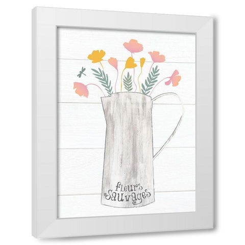 Pitcher Botanicals Pastel 6 White Modern Wood Framed Art Print by Hogan, Melody
