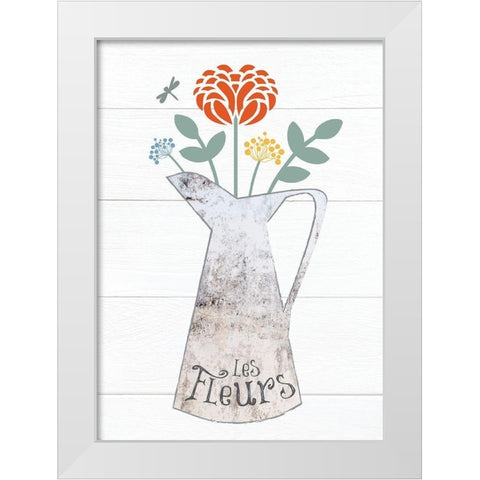 Pitcher Botanicals Primary 1 White Modern Wood Framed Art Print by Hogan, Melody