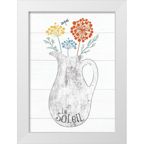 Pitcher Botanicals Primary 3 White Modern Wood Framed Art Print by Hogan, Melody
