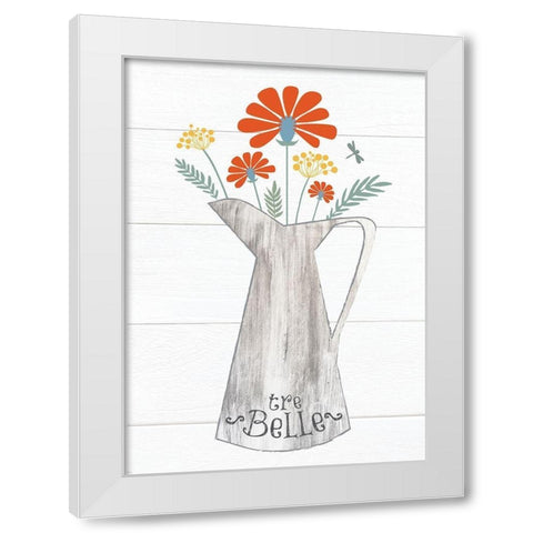 Pitcher Botanicals Primary 5 White Modern Wood Framed Art Print by Hogan, Melody